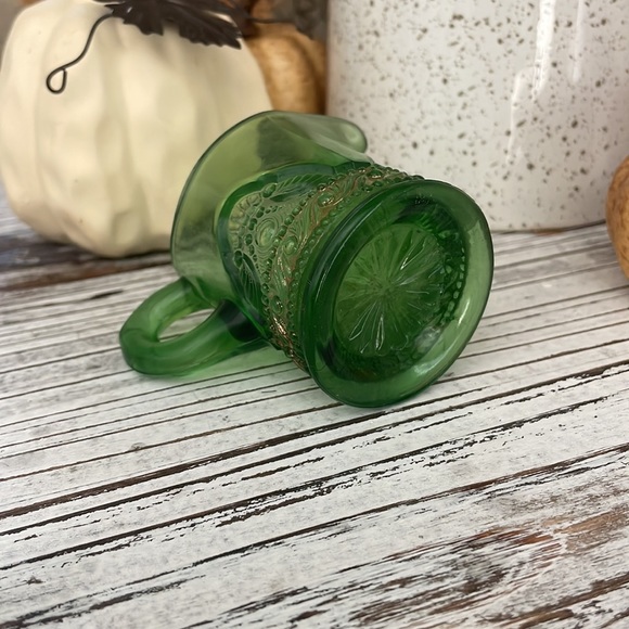 Vintage Green Glass Miniature Creamer Pitcher - Picture 5 of 5